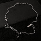 Ceekoo SHURIKEN CROSS CHAIN NECKLACE