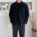 old money outfits men Woolen Coat Men's Autumn and Winter New Korean Style Trendy All-Match Casual Jacket Men's Top