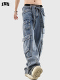 Ceekoo American Multi-Pocket Washed Jeans