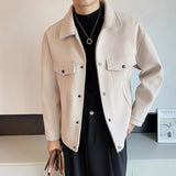 Ceekoo old money outfits men Woolen Coat Men's Autumn and Winter New Korean Style Trendy All-Match Casual Jacket Men's Top