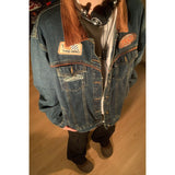 suede jacket outfit Autumn New American Retro Denim Coat Men's and Women's Motorcycle Lapel Jacket Loose Casual Fashion