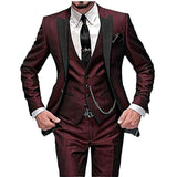 masc outfits New Men's Three-Piece Suit Suit Suit Black Lapel Color Matching Suit Banquet Party Suit Groom Best Man Suit