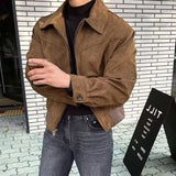 men’s fall fashion National Fashion Retro All-Match Short Lapel Jacket Spring and Autumn Zipper Fashionable Niche American Jacket All-Match Men's Fashion