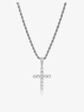 Ceekoo DIAMOND CROSS PENDANT NECKLACE