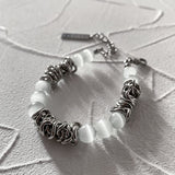 Ceekoo WHITE PEARL CHAIN BRACELET