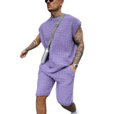 summer outfits men Summer New Men's Sports Casual Daily Loose Trendy Short-Sleeved Shirt Shorts Suit