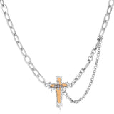 Ceekoo CROSS PENDANT DOUBLE LAYER NECKLACE