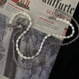 Ceekoo DOUBLE LAYER PEARL CHAIN NECKLACE