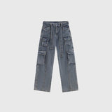 Ceekoo American Multi-Pocket Washed Jeans