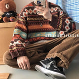 mens fall outfits Sweater Men's Autumn and Winter Korean Style Trendy Loose Lazy Style Sweater Ins Hong Kong Style All-Match round Neck Pullover Sweater