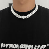 Ceekoo WHITE / BLACK CUBAN CHAIN NECKLACE