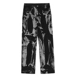 Ceekoo Straight Tie-dye Loose Wide-leg Jeans