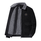 winter fits men Autumn and Winter Corduroy Lambswool Jacket Men's Loose Fleece-lined Thick Casual Lapel Men's Jacket