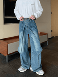 Ceekoo Heavy Deconstructed Design Straight Jeans