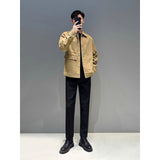 mens fall outfits Spring and Autumn New Waffle Workwear Jacket Men's Korean-Style Light Mature Men's Loose High-Grade Casual Jacket