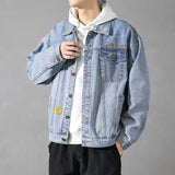 90s fashion men Japanese Style Retro Denim Coat Men's Spring and Autumn Fashion Loose Korean Style Couple Workwear Jacket Denim Jacket