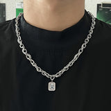 Ceekoo SQUARE PENDANT MULTI-CHAIN NECKLACE