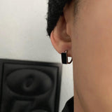 Ceekoo BLACK SQUARE EARRING