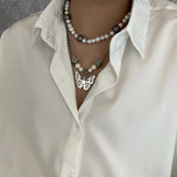 Ceekoo WHITE PEARL NECKLACE