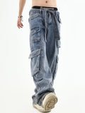 Ceekoo American Multi-Pocket Washed Jeans