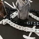 Ceekoo WHITE / BLACK CUBAN CHAIN NECKLACE