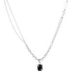 Ceekoo BLACK GEM PENDANT CHAIN NECKLACE