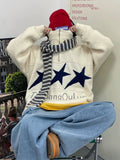 Ceekoo -   Triple Star Zip-up Knit Sweater