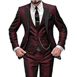 Ceekoo masc outfits New Men's Three-Piece Suit Suit Suit Black Lapel Color Matching Suit Banquet Party Suit Groom Best Man Suit