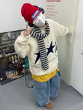 Ceekoo -   Triple Star Zip-up Knit Sweater