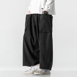 mens fall fashion Autumn and Winter New plus Size Korean Style Japanese Corduroy Straight Wide-Leg Pants Men's Trendy Student Overalls