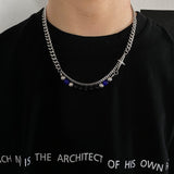 Ceekoo BLUE PEARL CROSS CHAIN NECKLACE