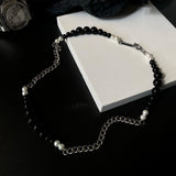 Ceekoo BLACK PEARL CHAIN NECKLACE