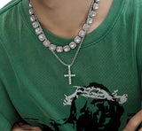 Ceekoo DIAMOND CROSS PENDANT NECKLACE