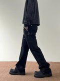 Ceekoo Overalls Black Straight Leg Jeans