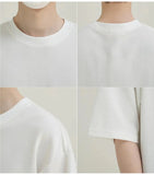 Ceekoo Oversized Basic White Crew Neck T-Shirt