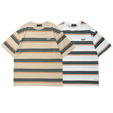 Ceekoo Retro Striped Short-sleeved T-shirt