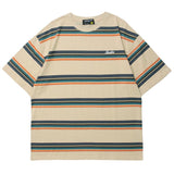 Ceekoo Retro Striped Short-sleeved T-shirt