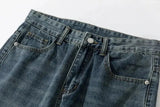 Ceekoo Retro Washed Straight-leg Jeans