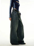 Ceekoo Ripped and Dirty Wide Leg Jeans