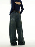 Ceekoo Ripped and Dirty Wide Leg Jeans