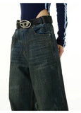 Ceekoo Ripped and Dirty Wide Leg Jeans