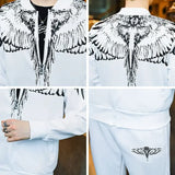 Ceekoo  -  Tracksuit Men Oversized Wings Print Pattern Two Piece Set Clothes for Men Slim Baseball Uniform Sports Casual Zipper Sweatpants