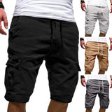 Ceekoo Summer Trend Men Cargo Shorts Drawstring Shorts Short Pants Casual Straight Shorts Fitness Shorts for Men ropa hombre шорты