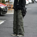 Ceekoo Multi-pockets Cargo Pants Streetwear Hip-hop Mopping Trousers Harajuku Tooling Pant Men's Vintage Loose Casual Jogging Pants