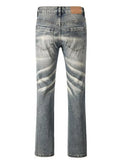 Ceekoo  -  High Street Jeans Men's Tie Dye Made Old Wash Straight Leg Pants Button-pocket Fashion Trousers Loose A164