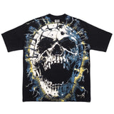 Ceekoo  -  Streetwear T Shirt Y2K Round Neck Cotton Short Sleeve Tops Men's Punk Rock Retro Skeleton Skull Print Oversized TShirt Clothes