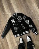 Ceekoo  - mens outfits American Fashion Trend Letter Suture Jacket Coat Mens and Womens Street Y2K Hip Hop Joker Baseball Uniform Couple Casual JacketS