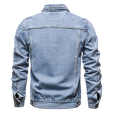 Ceekoo  -  fall outfits men New Men Solid Color Slim Fit Denim Jacket for Spring Autumn Foreign Trade Korean Fashion Casual Cardigan Jacket