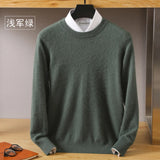 Ceekoo  Mink Sweater Men Round Neck Autumn And Winter New Warm Solid Color Long-Sleeved Short Knitting Fashion Casual Loose Large Bottom