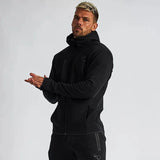 Ceekoo  New Men's Gym Cotton Sports Hoodies Jogger Fashion Zipper Jacket Casual Hooded Brand Male Clothing Running Coat Fitness Wear